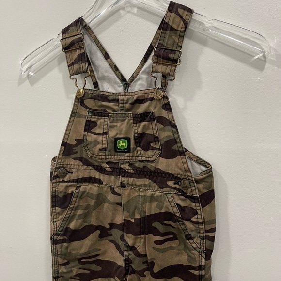 John Deere Camo Overalls Green Cotton 2T Kids - Picture 2 of 5